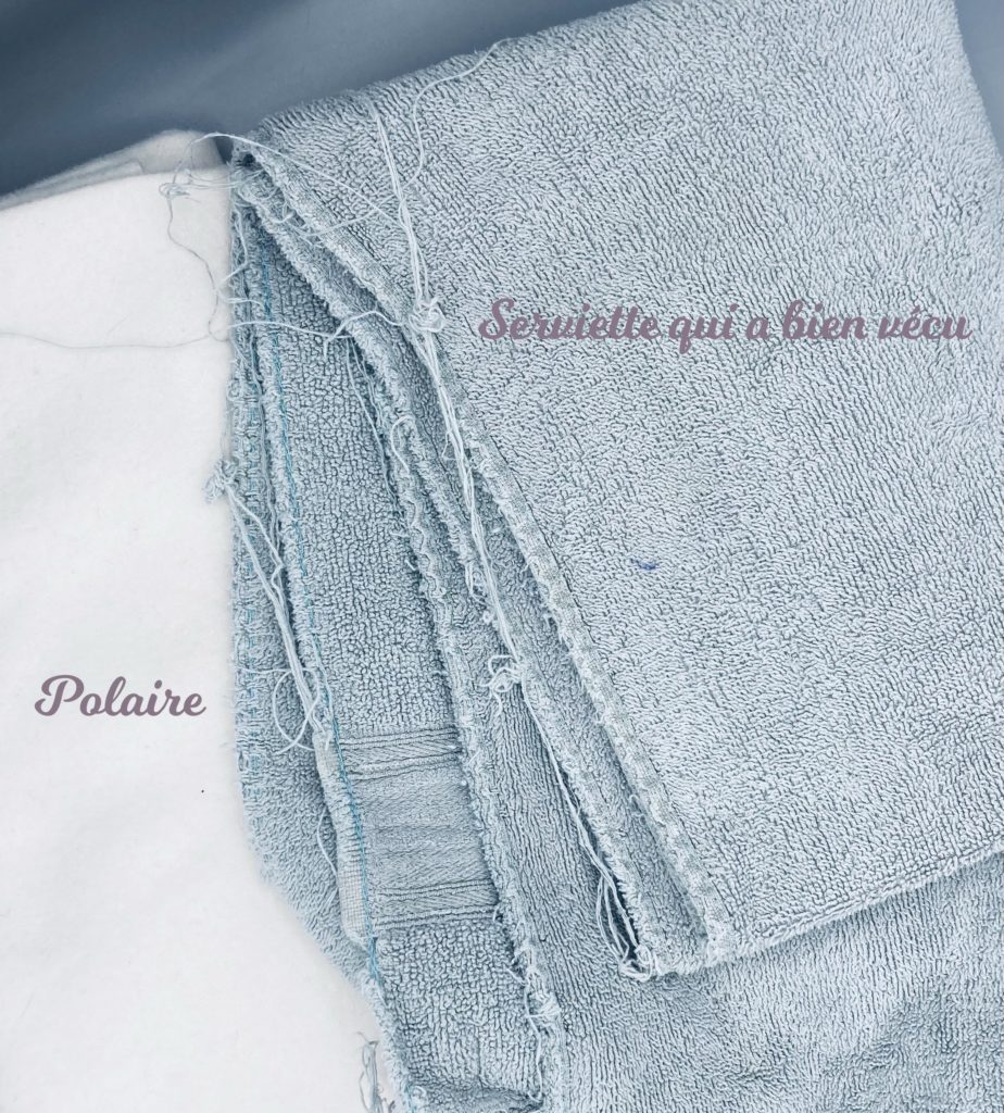 Serviettes usés et vieille polaire recyclée