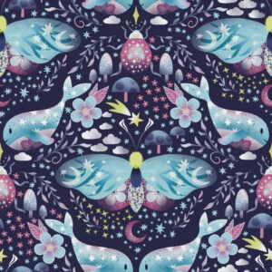 Baleine, papillons étoiles