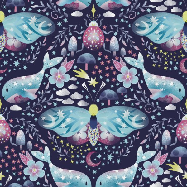 Baleine, papillons étoiles